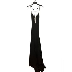 Aspeed Black with Sparkle Trim Formal Prom Dress